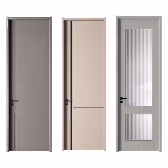 Customization Factory New Main Design Interior MDF Sliding PVC House Interior Doors Interior French Modern Wood Doors Prices